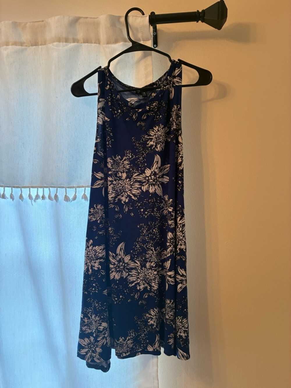 living doll Blue and White Floral Swing Tank